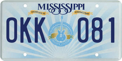 MS license plate OKK081