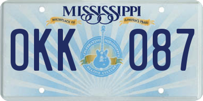 MS license plate OKK087