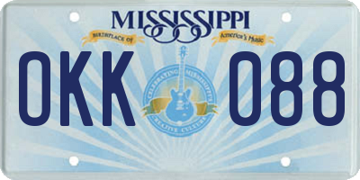 MS license plate OKK088