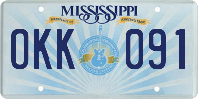 MS license plate OKK091