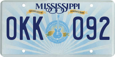 MS license plate OKK092