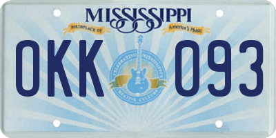 MS license plate OKK093