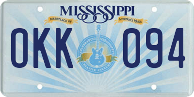MS license plate OKK094