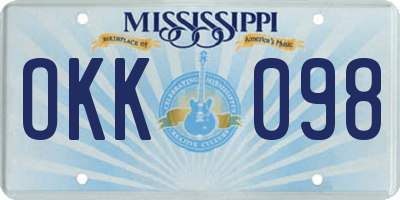 MS license plate OKK098