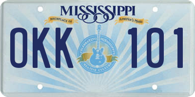 MS license plate OKK101