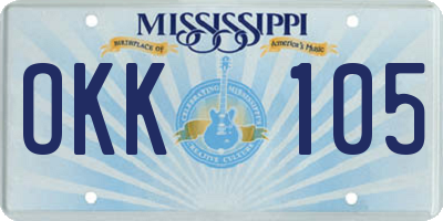 MS license plate OKK105