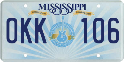 MS license plate OKK106