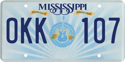 MS license plate OKK107