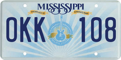 MS license plate OKK108