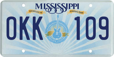 MS license plate OKK109