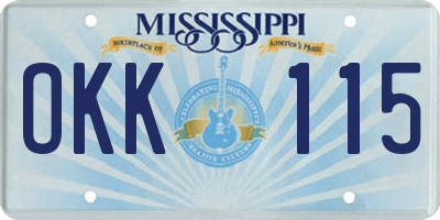 MS license plate OKK115