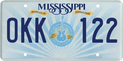 MS license plate OKK122