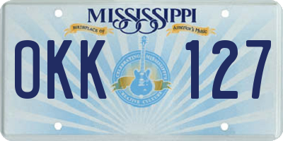 MS license plate OKK127