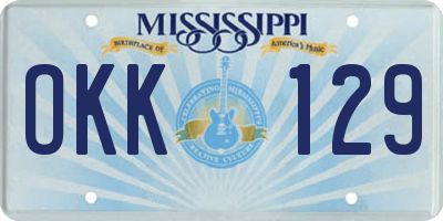 MS license plate OKK129