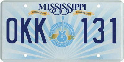 MS license plate OKK131