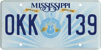 MS license plate OKK139