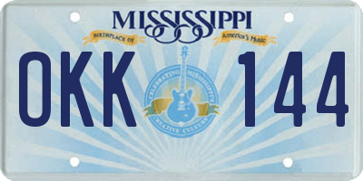 MS license plate OKK144
