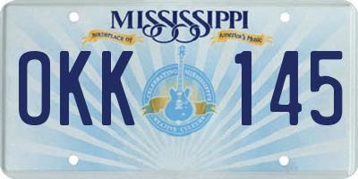 MS license plate OKK145