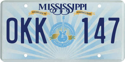 MS license plate OKK147