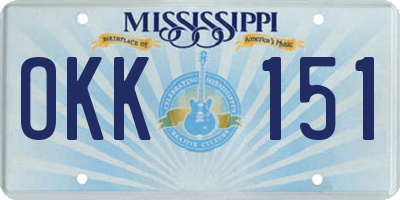 MS license plate OKK151