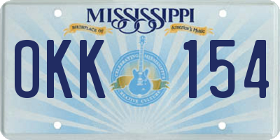 MS license plate OKK154