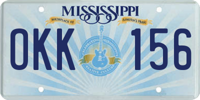 MS license plate OKK156