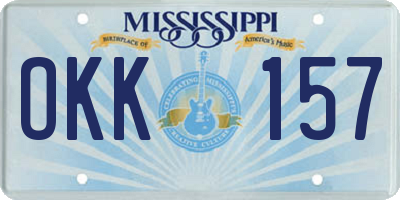 MS license plate OKK157