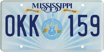 MS license plate OKK159