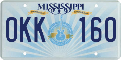 MS license plate OKK160