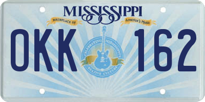 MS license plate OKK162