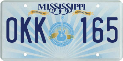 MS license plate OKK165