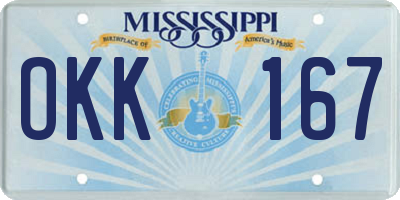 MS license plate OKK167