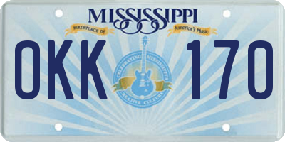 MS license plate OKK170