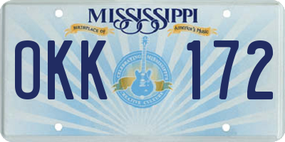 MS license plate OKK172