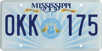 MS license plate OKK175