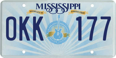 MS license plate OKK177