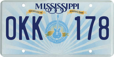 MS license plate OKK178