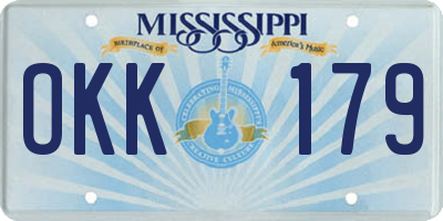 MS license plate OKK179