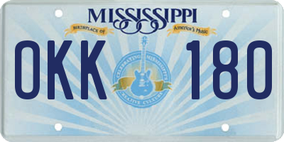 MS license plate OKK180