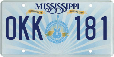 MS license plate OKK181