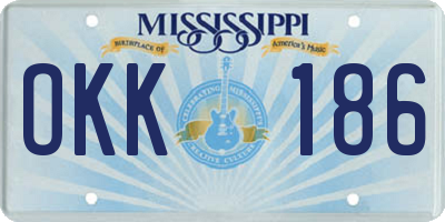 MS license plate OKK186