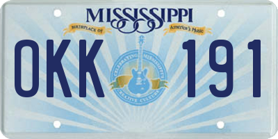MS license plate OKK191