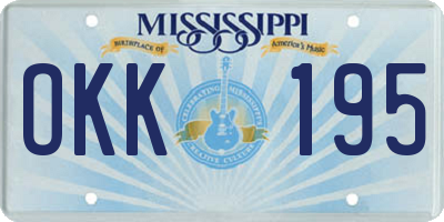 MS license plate OKK195