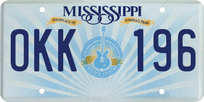 MS license plate OKK196