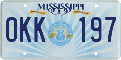 MS license plate OKK197