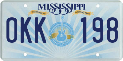 MS license plate OKK198