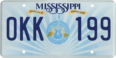 MS license plate OKK199