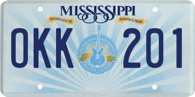 MS license plate OKK201