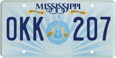 MS license plate OKK207