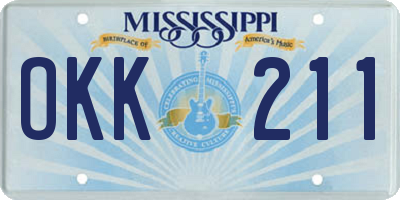 MS license plate OKK211